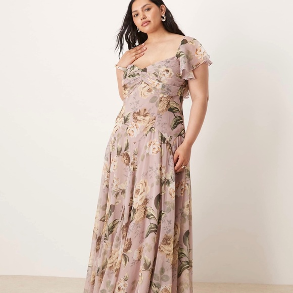 ASOS BRIDESMAID/WEDDING GUEST/TEA DRESS PLUS SIZE - Picture 1 of 4